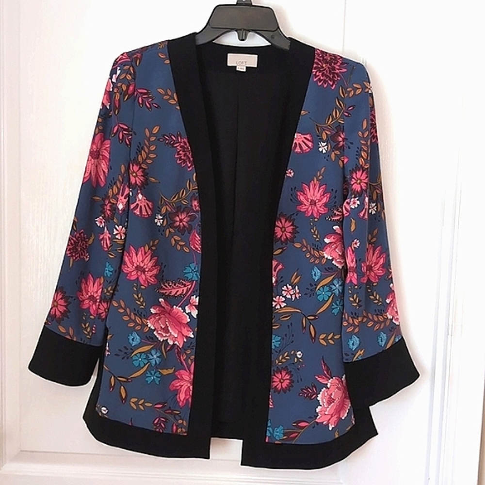 LOFT Open Front Floral Long Sleeve Jacket. Size XS. Career. Classy